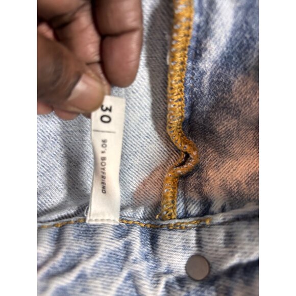 PacSun Light Blue Flower Graphic Front & Back Boho Boyfriend Jeans Women’s  30 - Picture 6 of 14